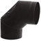 Ofenrohr Rauchrohr Kaminrohr Bogen Knie 45° 90° Doppelwandfutter Abgaswärmetauscher Radiator Wandrosette Stahlrohr Schwarz 2mm (Bogen 90° mit Tür, 150mm)