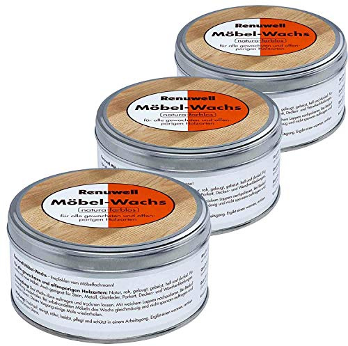 Renuwell 3 x 500 ml Möbel-Wachs Spar-Set
