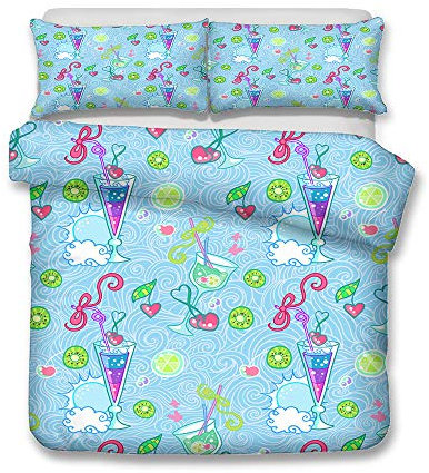 MeeT Bettbezug & Kissenbezug Kinderbettdecke, EIS Kinderbettwäsche Aus Mikrofaser Ultraweicher Bettbezug Für Jungen, Kinder Und Jugendliche (Stil 05,Double(200x200cm))