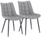WOLTU Esszimmerstühle 2er Set, für Wohnzimmer Küche Esszimmer, Küchenstühle mit Rückenlehne, Sitzfläche aus Kunstleder, mit Metallbeinen, bis 150 kg belastbar, Grau