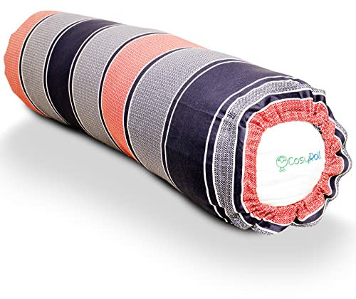 Original CosyRoll® Seitenschläfer- & Kuschelkissen | Besser schlafen Kissen | 100% Baumwolle & Füllung aus Mikrofasern | 90cm x 30cm | Kissen mit Bezug Lantana (Farbe: Muster)