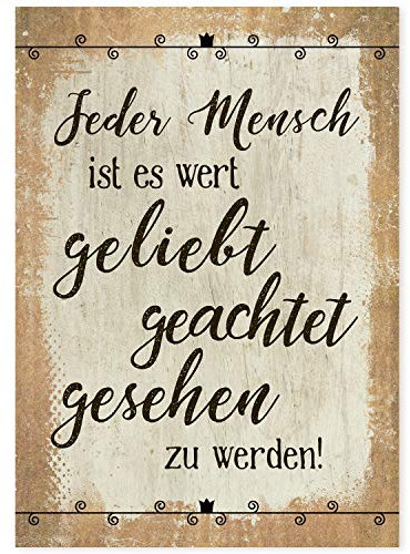 Logbuch-Verlag Bild Spruchschild Wandbild gold-schwarz Liebe Geschenk 21 x 30 cm Metall Hinstellen oder an die Wand