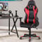 BAKAJI Sedia Poltrona Gaming Scrivana Ufficio Casa in Ecopelle Schienale Reclinabile Cuscino Lombare Poggiatesta Rotazione 360 Gradi Direzionale Altezza Regolabile Base 5 Ruote (Rosso e Nero)