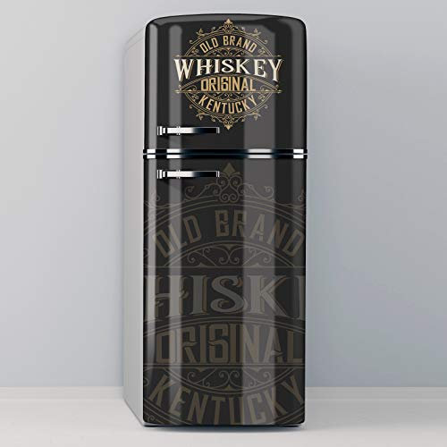 Dekorativer Vinyl-Aufkleber für Kühlschrank, Blasenfrei, Old Brand Whiskey (60 x 185 cm)
