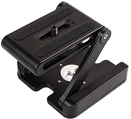 Testa a sfera pieghevole per treppiede inclinabile Z Flex, testa in lega di alluminio Z Tilt Head Piastra a sgancio rapido Supporto per supporto per videocamera DSLR, treppiede, guida di scorrimento