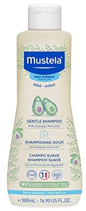 Mustela Gentle Shampoo, 500ml – Tear-Free Formula for Delicate Baby Hair, Enriched with Natural Avocado Extract, Dermatologically Tested, Ideal for Daily Use