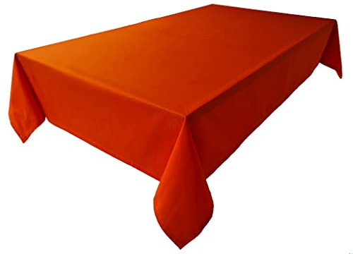 Hochwertige Tischdecke Tischwäsche aus 100% Baumwolle Kollektion Konzept, Farbe & Größe wählbar (Tischdecke - Oval 150x220cm, Orange)