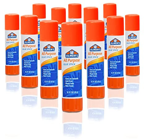 Elmer’s Glue Sticks, 0.21 Ounce – 12 Count All Purpose Elmers Glue Stick White