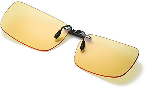 SagaSave Glasses Clip on Fashion Anti Blue Light Blocking Filtering for Computer Gaming Reading Reader Glasses (Yellow)