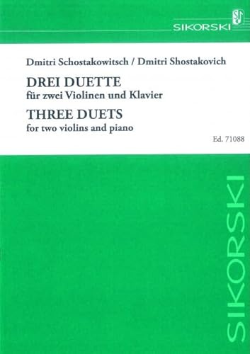 Drei Duette: für zwei Violinen und Klavier. 2 Violinen und Klavier. Stimmensatz.