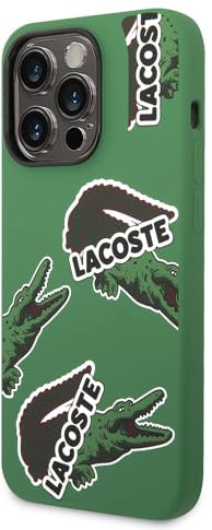 Lacoste LCHCP14LSON Hülle für iPhone 14 Pro 6,1 Grün hardcase Silicone Allover Pattern