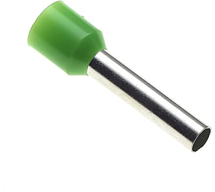 Insulated Ferrule, 18x6mm, Pack Of 100 - Wire Copper Crimp Connector Insulated Ferrule Pin, Cord End Terminal Connectors, French Green Nylon Ferrules Connectors