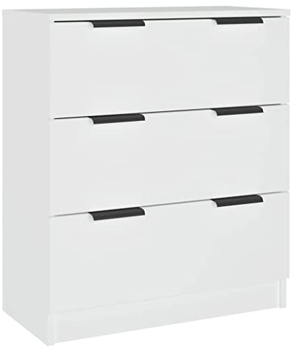 vidaXL Sideboard Cupboard Storage Side Console Telephone Cabinet Home Indoor Living Room Highboard Home Organiser Furniture White Engineered Wood