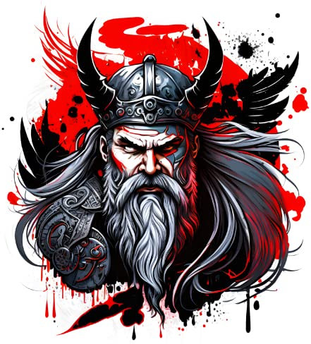 Samunshi Wikinger Odin Aufkleber Autoaufkleber für Motorrad Fahrrad Roller oder Auto Sticker Fahrrad MTB Mountainbike Rennrad Viking (9x10cm Wikinger Odin)