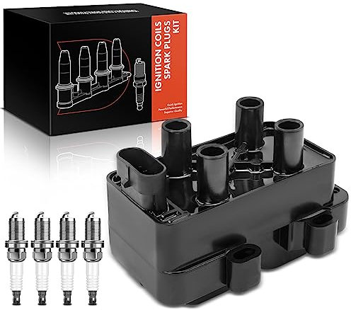 Frankberg 1x Zündspule+4x Zündkerze Kompatibel mit Logan LS FS 1.4L 1.6L 2004-2012 Sandero 1.4L 1.6L 2008-2011 M.e.g.a.n.e I BA0/1 1.4L 1.6L 1996-2003 Replace# 7700274008