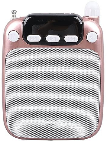 Mini Amplificador de Voz, Función, Altavoz para Teléfono Móvil, Grabación Recargable, Mini Amplificador de Voz Portátil Multifunción para Profesor (Oro Rosa)