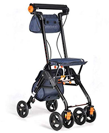 Rollator s Rollator Walking Aids 4 Wheels Portable Foldable, Rollator with Seat, Medical Rolling Double Brake System