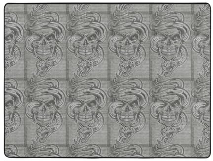 LAMAME Venom Totenkopf-Druck, weicher Teppich, rutschfeste Bodenmatte, dekorativer Teppich