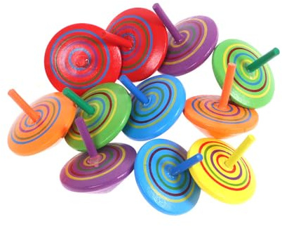 Kreisel Holz,20 PCS Hölzerne Kreisel Bunte Holz Gyroskope 4cm Mini Handbemalte Kreisel aus Holz Spielzeug für Kinder Kleinkinder Party Favors Party Familie Spiele