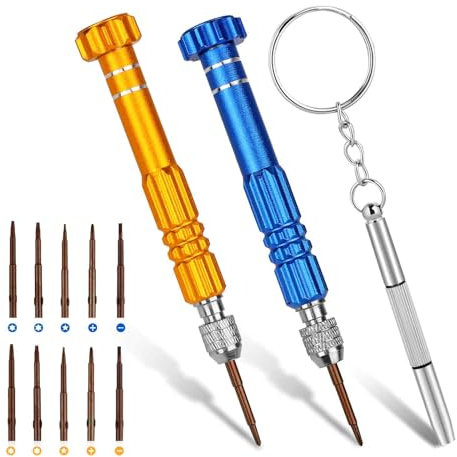 Tiny Eyeglass Screwdriver Repair Kit Glasses Screwdriver for Eyeglass Repairing Mutifuntional 13 in 1 Precision Screwdriver Set for Sunglasses, Watch, Laptop, Electronics, Cellphone and Jewelry