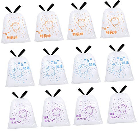 SEWOART 69pcs Biodegradable Bin Liners Trash Bags Kitchen Recycling Bags Drawstring Portable Rubbish Holder Thickened Garbage Container