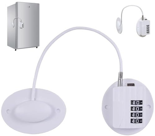 Kühlschrankschloss Ohne Bohren mit Code, Klebeschloss mit Passwort Kühlschrank, Kühlschrankschloss mit Digitalem Passwort, Kühlschrankschloss mit 4-Stelligem Passwort, Kühlschrank Zahlenschloss(Weiß)