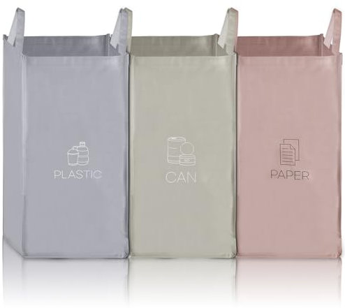 GBKDQQ Mülltrennsystem 3fach, Altglas Sammelbehälter, Wiederverwendbare Recycling-Taschen, Pfandflaschen Aufbewahrung, Abfalltrennsystem, Mülleimer für Glas, Plastik, Papier, Leergut, etc