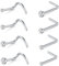 AceFun Piercing Nez 8 Pièces 20G en Argent - Forme L en Acier Inoxydable Avec Diamant CZ Clair - Pour Femmes et Hommes