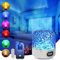 Exsivemy Galaxy Projector Light with Bluetooth Speaker, Rechargeable Ocean Lamp, 16 Colors Night Light Projector, 30 Lighting Wave Sensory Lights für Kinder/Party für Bedroom/Party/Game Rooms