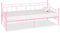 Myheimly Tagesbett-Rahmen Bettgestell Metallbett Bettsofa Bett Kojenbett Einzelbett Schlafzimmerbett Bettrahmen Lattenrost Rosa Metall 90×200 cm