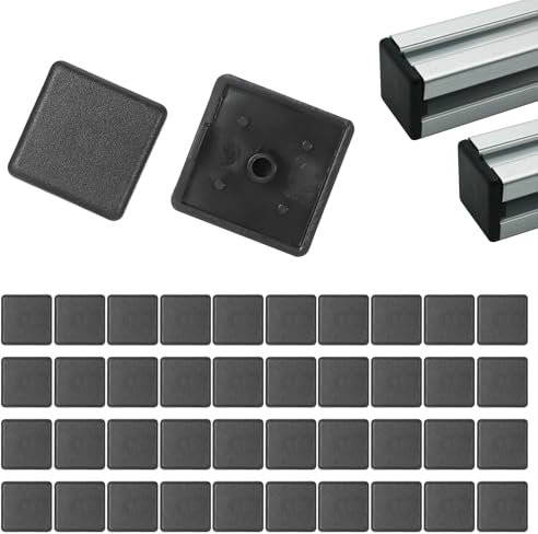 JIYIN 40 Stück Endkappen Aluprofil 20x20, Aluprofil 20x20 Zubehör, Aluminium Profil Endkappe Abdeckkappen Kunststoff Schutzkappen für Alu-Konstruktionsprofil, Profil-Endkappe