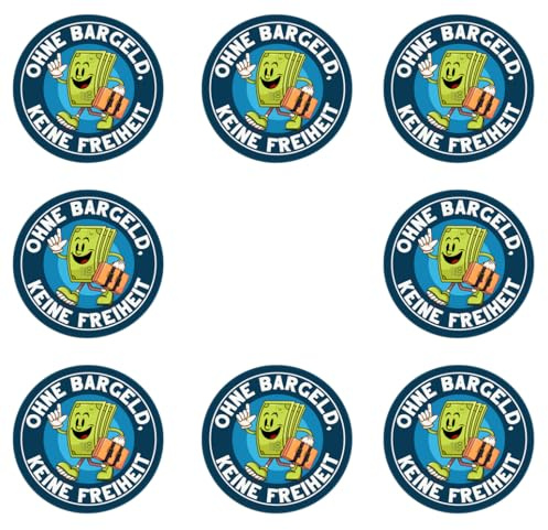 Sammys Shirt Store 24 Stück Aufkleber 4cm rund Ohne Bargeld Keine Freiheit Sticker Sparpack gut haftend Aktiv Werden 4 cm