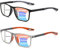 Hubeye 2 Pack Gleitsichtbrille Progressive Multifokus Lesebrille für Herren und Damen Sportliche TR90 Lesebrillen Leicht und Flexible Blaulichtfilter Brillen 2.50