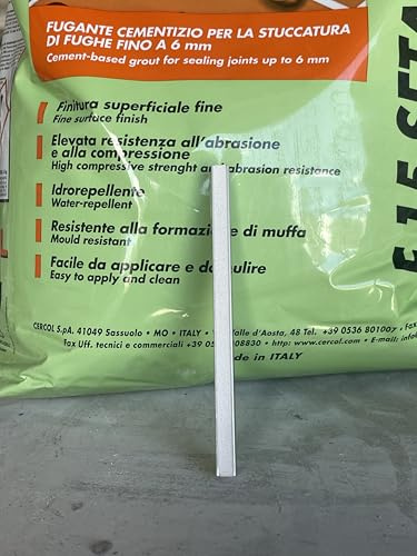 Stucco Idroreppellente per Fughe, Bianco, 5 kg, per Piastrelle, Marmo, Gres, Interni ed Esterni, Fino a 6 mm 00