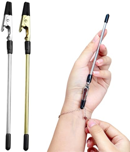 2Pcs Jewelry Bracelet Helper Tool, Bracelet Clasps and Closures Helper Fastening Equipment with Non-Slip Sleeve for Necklace Bracelet Watch Clasp Zipper Craft Adjustment