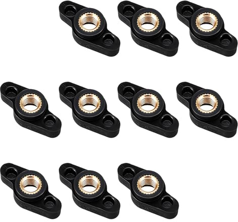 1/4 Wing Knobs, 10PCS Through Hole T Knobs T-Plastic Handle Nut Threaded Clamping Knob T Track Accessories, Thumb Screw Threaded Knob for T-Track Table Saw Accessories, Featherboard, Woodworking