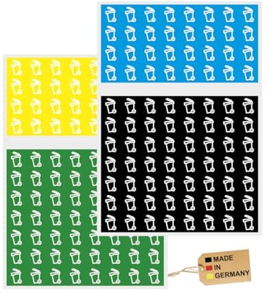 Aufkleber Mülltonne Müllabfuhr Leerung Selbstklebende Kalender-Sticker – 178 eckige Planer-Sticker (10×10 mm) – Ideal für Jahres- & Wandkalender – Hochwertig & Made in Germany