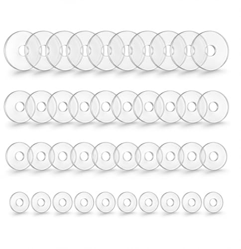 Bbtcxjs 40 Stück Anti Wildfleisch Disc Anti Wildfleisch Piercing Disc | 3mm 5mm 7mm 9mm No Pull Piercing Discs Clear Silikon Ohrring Rückseiten Pads Plättchen Scheiben für Ohrring Rücken