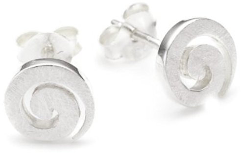 Vinani Ohrstecker Spirale gebürstet Sterling Silber 925 Ohrringe OSP