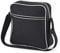 BagBase Retro Flight Bag, Black / White, 30 x 28 x 10 cm