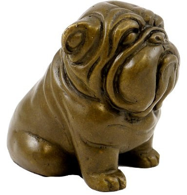 Kunst & Ambiente - Wiener Bronzefigur - Wartender Mops - von Bergmann Wien - signiert - Dekorative Statue - Tierskulptur - Kunst online kaufen - Wohndeko - Innen