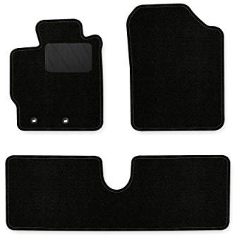 Bär-AfC Auto Fußmatten Classic passend für Toyota Yaris P13 / XP13 2011-2020, Autoteppiche Nadelvlies Schwarz, Rand Kettelung Schwarz, Textiler Trittschutz, Set 3-teilig, TY04821