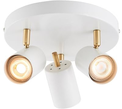 Endon 59932 Gull Matt White & Satin Brushed Gold GU10 LED Ceiling Spotlight
