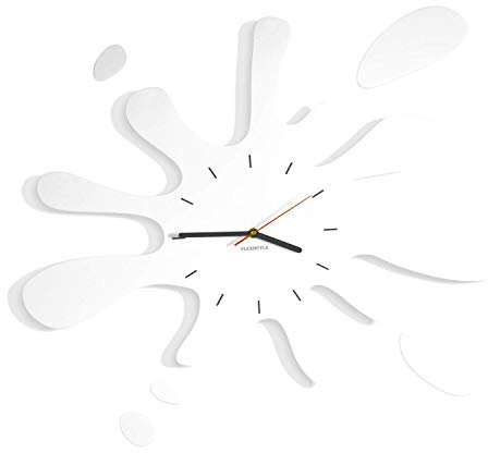 FLEXISTYLE z18k_2 Moderne wanduhr jugendzimmer Jungen Fleck weiß64cm,wanduhrTeenager