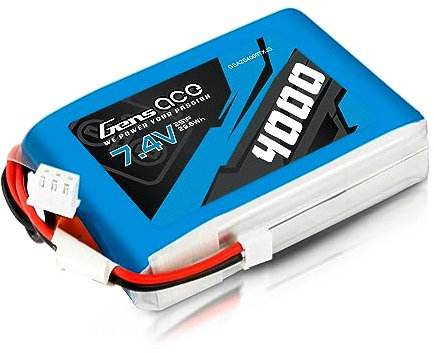 Gens ace 4000mAh 7.4 V 2S1P Model EHR Receiver LiPO Battery for RC Helicopter Boots FPV Car Helicopter Plane Toy Spektrum DX9, DX7S, DX7, DX8, Futaba