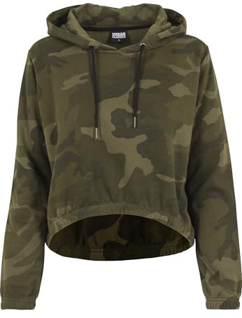 Urban Classics Women's Ladies Camo Cropped Hoody Hooded Sweatshirt (pack of 1)