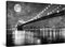 Startonight Leinwandbilder Schwarz und Weiß Brooklyn Brücke, Doppelansicht Überraschung Modernes Kunstwerk Gerahmte Wand Kunst Ursprüngliche Fertig zum Aufhängen Wohnzimmer Groß Wand Bild 80 x 120 cm