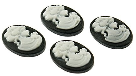 4 cabochon/Camée en noir, 18 x 13 mm de Vintage Parts, Bijoux DIY