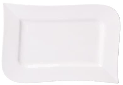 AMBITION Speiseteller rechteckig 26cm, Porzellan, Weiß, 26 x 17,5 x 2,5 cm