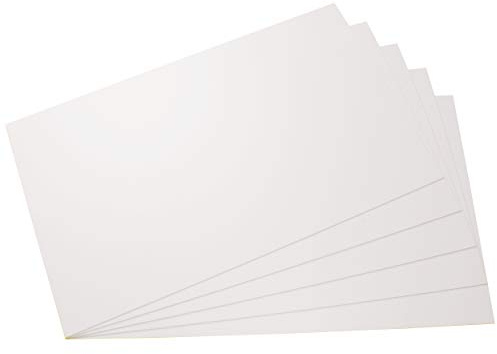 Polystyrol Platten PS Platten weiss, hier 5 Stück, 210mm x 148mm x 1mm in verschiedenen Größen und Mengen - Kunststoff Hart-Platten für Modellbau/Basteln weiss in verschiedenen Größen und Mengen